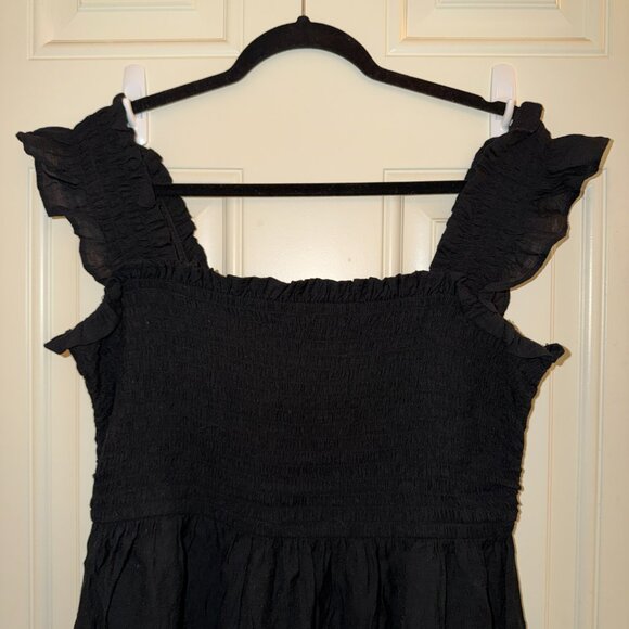 Express Ruffled Shoulder Dress - Black L - Picture 3 of 5